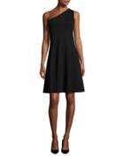 Leainna Fixture Ponte One-shoulder Dress, Black