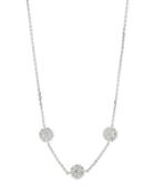 18k White Gold Diamond 3-station Necklace