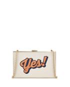 Imperial Yes No Clutch Bag, White