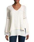 Layered Bell-sleeve V-neck