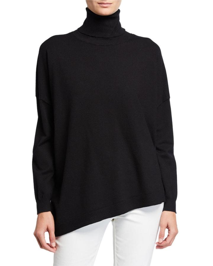 Easy Turtleneck Asymmetric Tunic