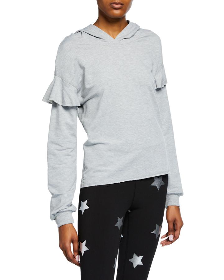 Ruffle-sleeve Hoodie