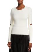 Long Split-sleeve Pullover Top,