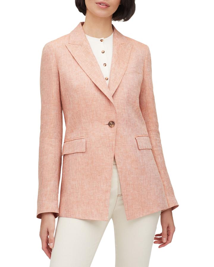 Atticus Leopold Linen Peak-lapel One-button Blazer
