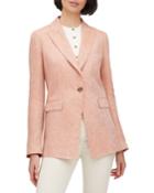 Atticus Leopold Linen Peak-lapel One-button Blazer