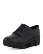 Crocodile-embossed Spectator Zip Oxford