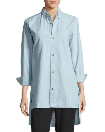 Dina High-low Chambray Tunic