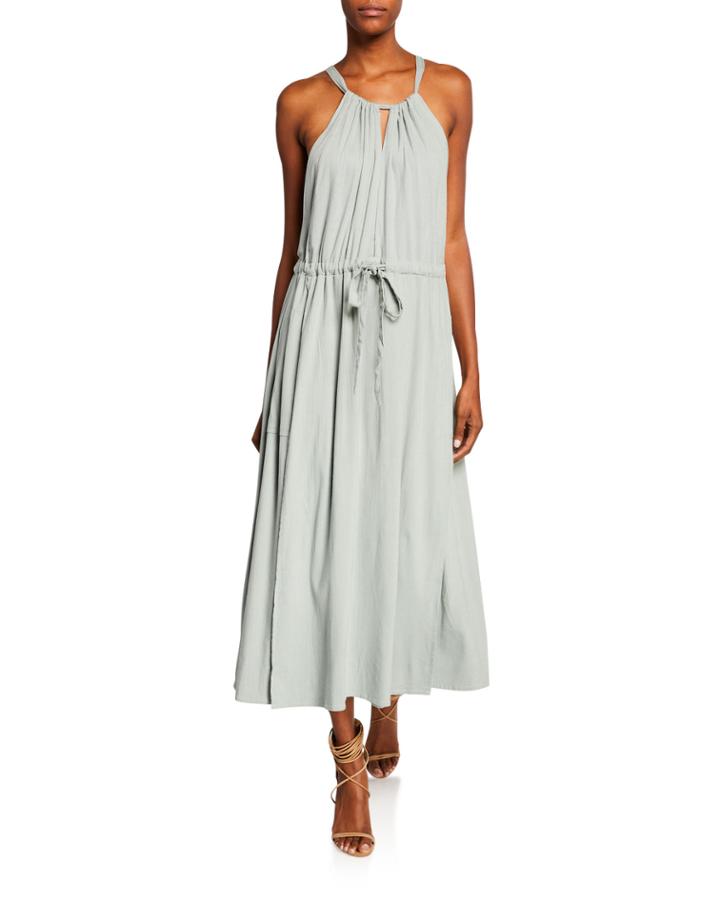 Farren Drop Waist Split Hem Halter Dress