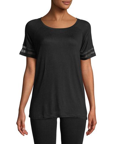 Varsity Mesh-striped Short-sleeve Tee