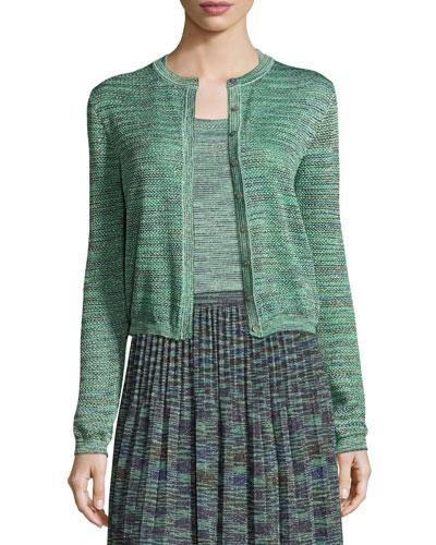 Space-dyed Lurex&reg; Cropped Cardigan