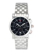 Sport Sail Stainless Steel Chronograph Watch With Black Dial