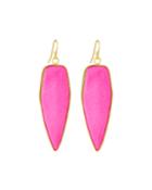 Linear Stone Drop Earrings, Hot Pink