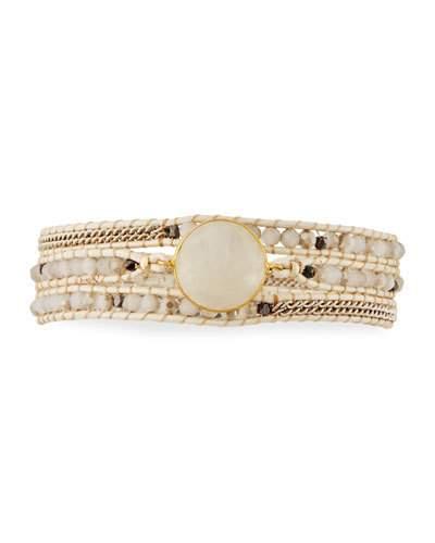 Beaded Wrap Bracelet, White