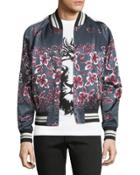 Floral-print Silk Blouson Jacket