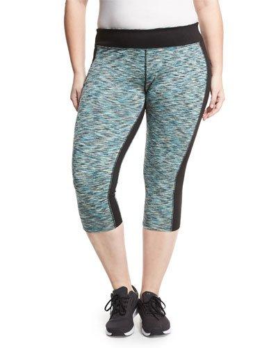 Toni Paneled Capri Leggings, Blue,