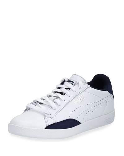 Match Perforated Basic Sport Sneaker, White/blue