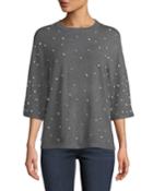 3/4-sleeve Pearly-trimmed