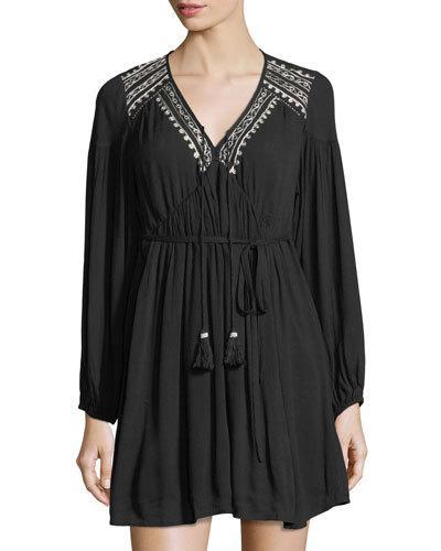 Embroidered Empire Waist Dress