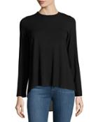 High-low Long-sleeve Tunic, Black
