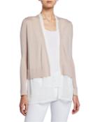 Layered Open-front Cashmere Cardigan
