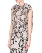 Eugene Brocade Fil Coupe Tie-back Top, White/black