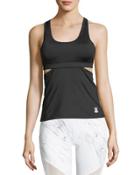 Goddess Cutout Training Top, Black