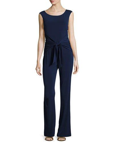 Back-tie Sleeveless Jumpsuit, Blue