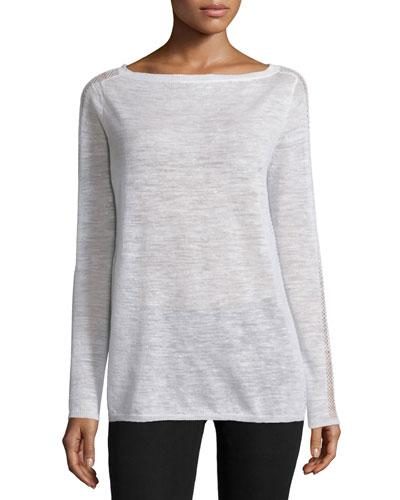Bateau-neck Long-sleeve Sweater,