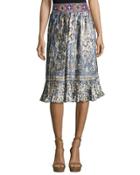 Mixed-print Pleated