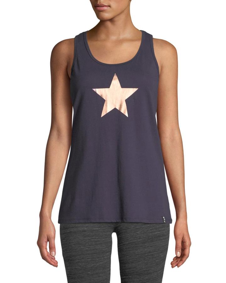 Foiled Star Graphic Racerback Tank