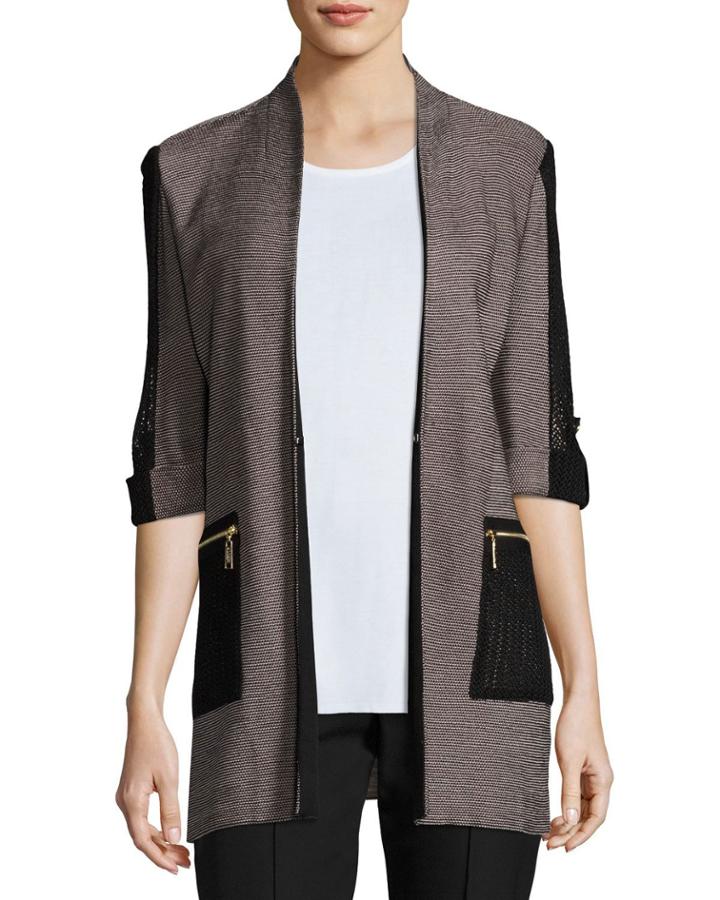 Woven Jacket With Zip Pockets,