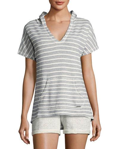 Striped French Terry Short-sleeve Pullover