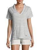 Striped French Terry Short-sleeve Pullover