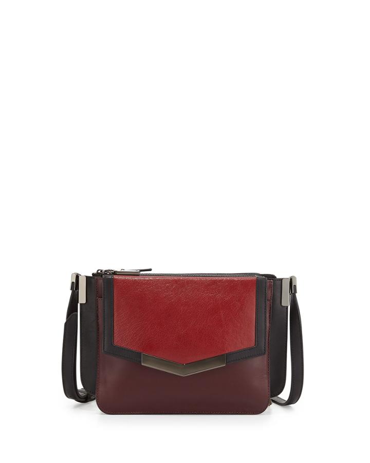 Time's Arrow Mini Trilogy Leather Shoulder Bag, Cherry