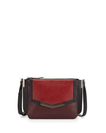 Time's Arrow Mini Trilogy Leather Shoulder Bag, Cherry