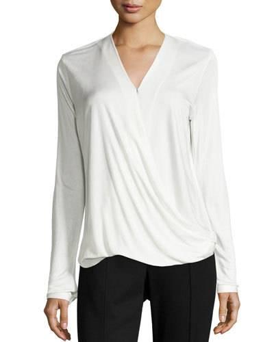 Maple Wrap-front Blouse, Ivory