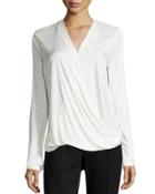 Maple Wrap-front Blouse, Ivory
