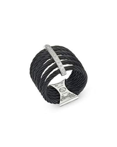 Multi-row Linear Diamond Cable Ring,