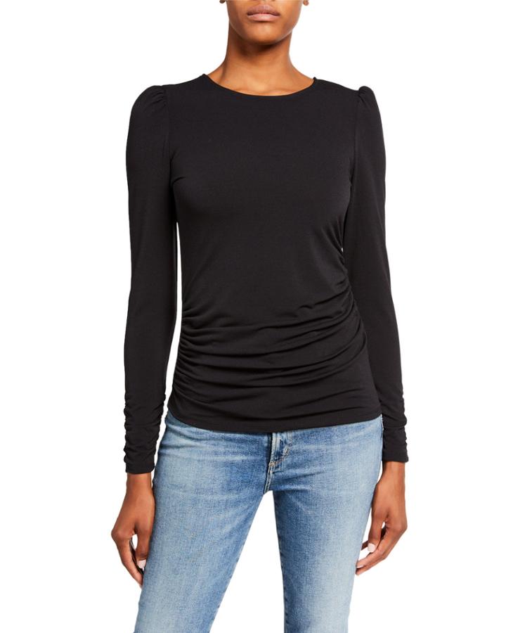 Ruched Long-sleeve Top
