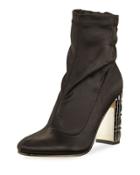 Khloe Satin Bootie W/ Crystal Heel