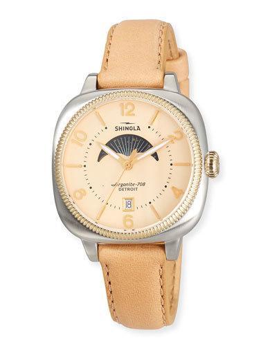 36mm Women's Gomelsky Moon Phase Watch, Cream
