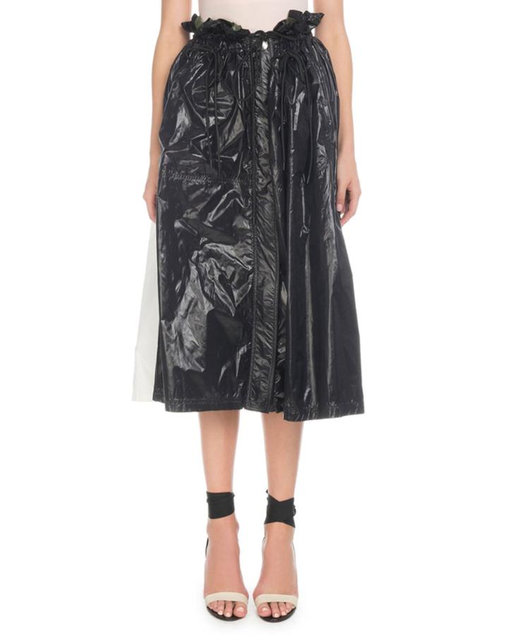 Paperbag-waist A-line Shiny Nylon