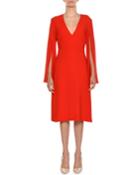 V-neck Split-sleeve