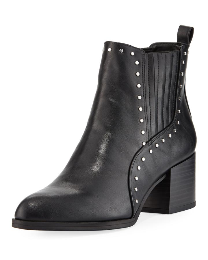 Jenna Flat-studded Leather Booties