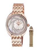 39.6mm Ancona Bracelet Watch W/ Diamonds & Interchangeable Strap, Rose Golden