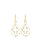18k Gold Teardrop & Clover Diamond Earring Charms