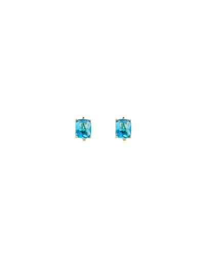 Emerald-cut Simulated Crystal Drop Earrings, Blue