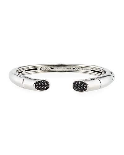 Pave Black Sapphire Bamboo Cuff,