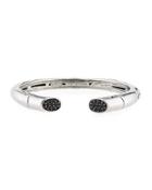 Pave Black Sapphire Bamboo Cuff,