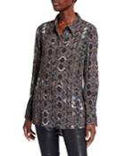 Joely Snake Button-down Long-sleeve